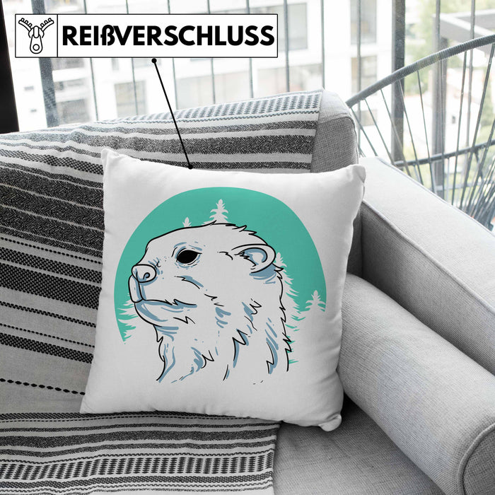 Otter Kissen mit Füllung 40x40 Geschenk Natur Otter-Liebhaber Geschenkidee Geburtstag (Grau) Rosa Trendation