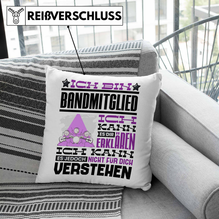 Bandmitglied Geschenk Kissen mit Füllung 40x40 Geschenkidee für Bandmitglied Geburtstag Lustig Ich Bin Bandmitglied Ich Kann Es Dir Erklären Aber Nicht Für Dich Verstehen (Grau) Grau Trendation