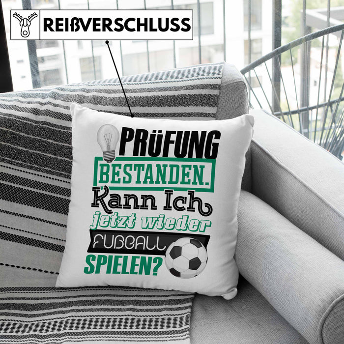 Bachelor Master Prüfung Bestanden Geschenk Kissen mit Füllung 40x40 Studium Prüfung Bestanden Kann Ich Jetzt Wieder Fußball Spielen Fußballer Geschenkidee (Grau) Grau Trendation