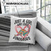 Just A Girl Who Loves Dinosaurs Kissen mit Füllung 40x40 Geschenk Mädchen Dinos Geschenkidee (Grau) Grün Trendation