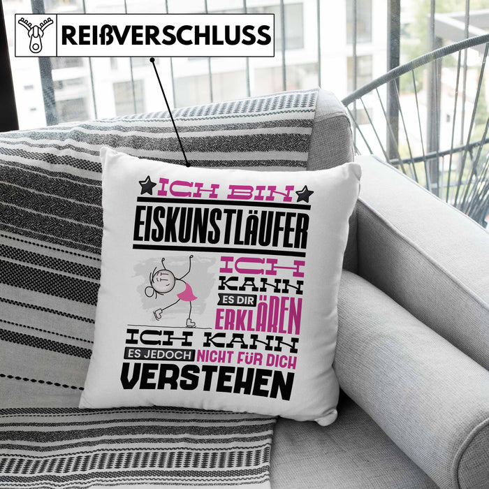 Eiskunstläufer Geschenk Kaffee-Kissen mit Füllung 40x40 Geschenkidee für Eiskunstläufer Ich Bin Eiskunstläufer Ich Kann Es Dir Erklären Jedoch Nicht Für Dich Verstehen Spruch Lustig (Grau) Grün Trendation