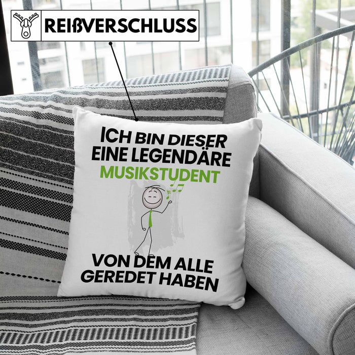 Musikstudent Geschenk Kissen mit Füllung 40x40 Lustige Geschenkidee Geburtstag für Musikstudent Ich Bin Dieser Legendäre Musikstudent Von Dem Alle Geredet Haben (Grau) Rosa Trendation