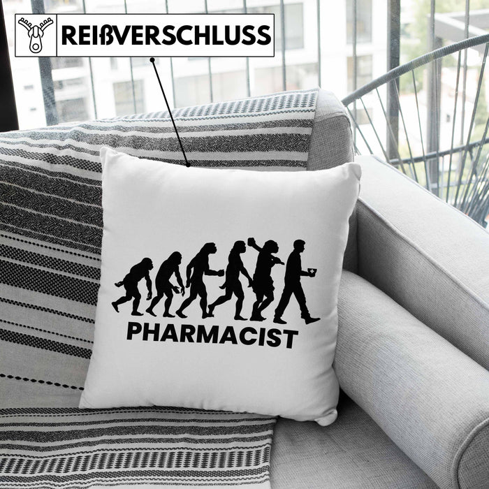 Apotheker Kissen mit Füllung 40x40 Geschenk Apothekerin Geschenkidee Evolution (Grau) Grau Trendation
