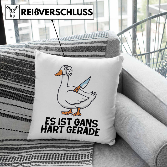 Dank Meme Kissen mit Füllung 40x40 Ganz Gans Besitzer Wortspiel Es Ist Gans Hart Gerade Geschenkidee Depressionen (Grau) Blau Trendation