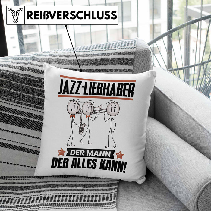 Jazz-Liebhaber Kissen mit Füllung 40x40 Geschenk für Jazz-Liebhaber Der Mann Der Alles Kann Geschenkidee zum Geburtstag (Grau) Grün Trendation