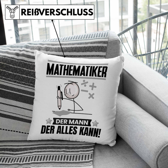 Mathematiker Kissen mit Füllung 40x40 Geschenk für Mathematiker Der Mann Der Alles Kann Geschenkidee zum Geburtstag (Grau) Rosa Trendation