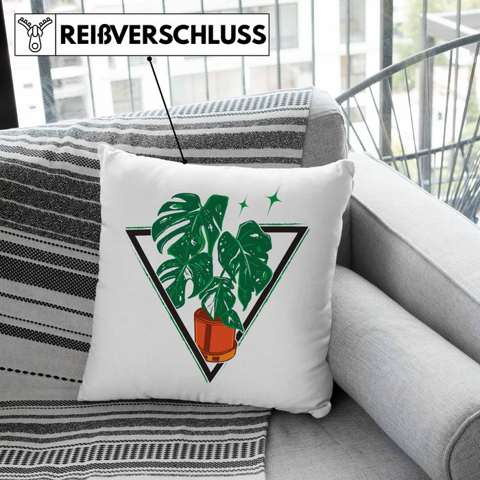 Gärtner Geschenk Kissen mit Füllung 40x40 Pflanzen Motiv Design Geschenkidee Garten-Pflege (Grau) Grau Trendation