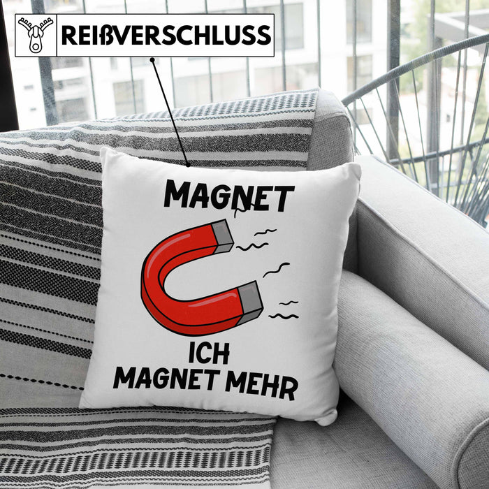 Dank Meme Kissen mit Füllung 40x40 Magnet Wortspiel Ich Magnet Mehr Geschenkidee Depressionen (Grau) Rosa Trendation