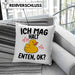 Enten-Liebhaber Geschenk Kissen mit Füllung 40x40 Ich Mag Halt Enten Ok Häferl (Grau) Grün Trendation