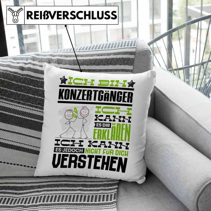 Konzertgänger Geschenk Kaffee-Kissen mit Füllung 40x40 Geschenkidee für Konzertgänger Ich Bin Konzertgänger Ich Kann Es Dir Erklären Jedoch Nicht Für Dich Verstehen Spruch Lustig (Grau) Rosa Trendation