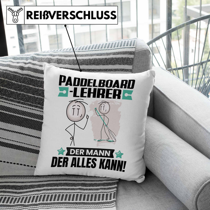 Paddelboard-Lehrer Kissen mit Füllung 40x40 Geschenk für Paddelboard-Lehrer Der Mann Der Alles Kann Geschenkidee zum Geburtstag (Grau) Grau Trendation