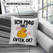 Enten-Liebhaber Geschenk Kissen mit Füllung 40x40 Ich Mag Halt Enten Ok Häferl (Grau) Blau Trendation