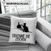 Erkenne Die Zeichen Kissen mit Füllung 40x40 Geschenk Kissen mit Füllung 40x40 Mittelfing** Geschenkidee Sarkasmus Spruch (Grau) Blau Trendation