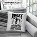 Rugby Kissen mit Füllung 40x40 Geschenk Spruch Geschenkidee für Rugbyspieler (Grau) Rosa Trendation