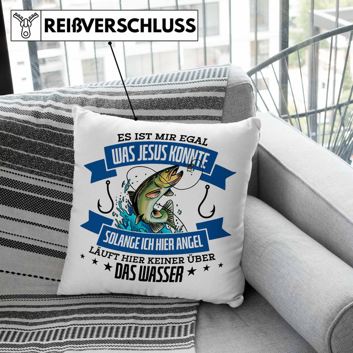 Lustige Kissen mit Füllung 40x40 für Angler Lustiger Spruch Geschenkidee (Grau) Rosa Trendation