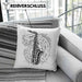 Saxophon Musik Noten Jazz Musikinstrument Saxophon-Spieler Kissen mit Füllung 40x40 (Grau) Blau Trendation