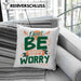 Don't Be Happy - Worry Kissen mit Füllung 40x40 Geschenk Anti Depression Sarkasmus Geschenkidee Lustiger Spruch Overthinking (Grau) Blau Trendation