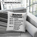 Maurer Kissen mit Füllung 40x40 Geschenk Mit Spruch Maurer Geschenkidee Lustig Männer Stundenlohn (Grau) Grau Trendation
