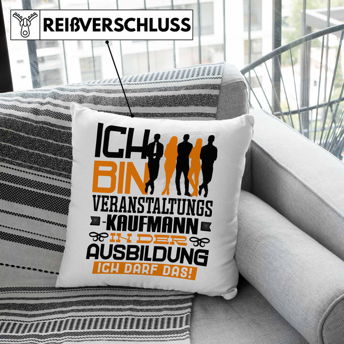 Veranstaltungskaufmann Ausbildung Kissen mit Füllung 40x40 Geschenk Ich Bin Veranstaltungskaufmann In Der Ausbildung Ich Darf Das Geschenkidee Spruch (Grau) Grün Trendation