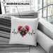 Mops Besitzer Kissen mit Füllung 40x40 Geschenk Lustiger Spruch Geschenkidee Herzschlag Mops (Grau) Grau Trendation