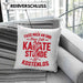 Karate Kissen mit Füllung 40x40 Geschenk Fass Mich An Und Deine Erste Karate Stunde Ist Umsonst (Grau) Blau Trendation