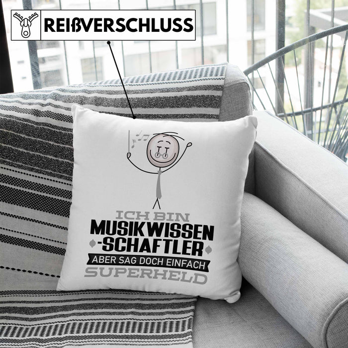 Musikwissenschaftler Geschenk Kissen mit Füllung 40x40 Ich Bin Musikwissenschaftler Aber Sag Doch Einfach Superheld Lustige Geschenkdiee für Musikwissenschaftler (Grau) Blau Trendation