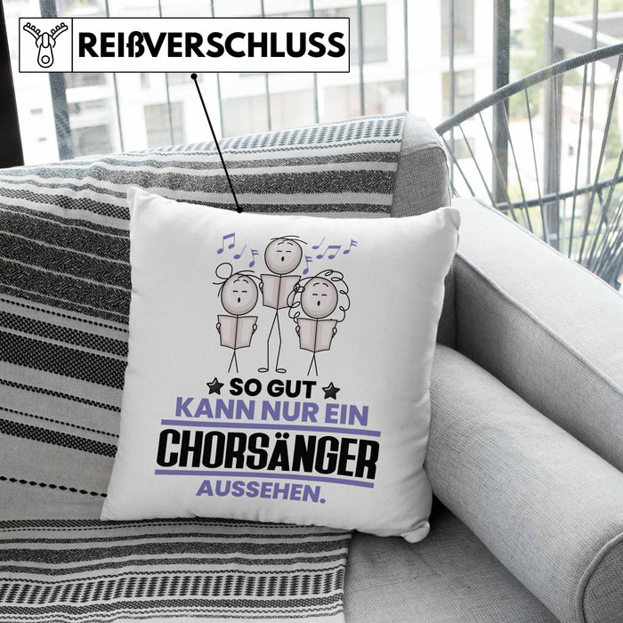 Chorsänger Geschenk Kissen mit Füllung 40x40 So Gut Kann Nur Ein Chorsänger Aussehen Geschenkidee (Grau) Rosa Trendation