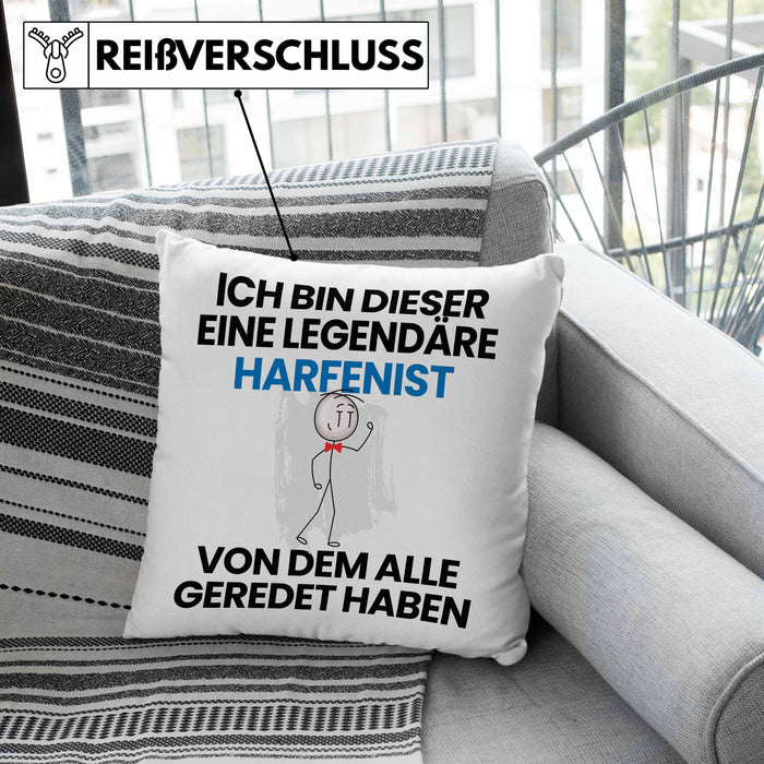 Harfenist Geschenk Kissen mit Füllung 40x40 Lustige Geschenkidee Geburtstag für Harfenist Ich Bin Dieser Legendäre Harfenist Von Dem Alle Geredet Haben (Grau) Rosa Trendation