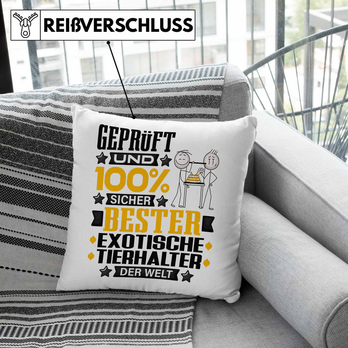 ExotischeTierhalter Geschenk Lustiger Spruch für ExotischeTierhalter Geschenkidee Bester ExotischeTierhalter Der WeltKissen mit Füllung 40x40 (Grau) Grau Trendation