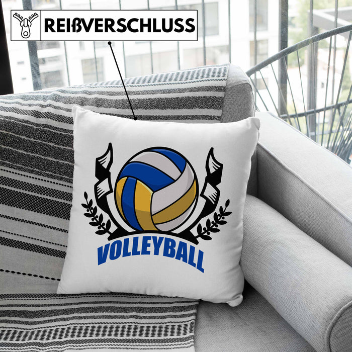 Volleyball-Kissen mit Füllung 40x40 Geschenk für Volleyball-Spieler Geschenkidee (Grau) Grün Trendation