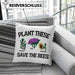 Lustige Kissen mit Füllung 40x40 für Bienenliebhaber Plant These Save The Bees Geschenk (Grau) Grau Trendation