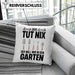 Der Tut Nix Gärtner Kissen mit Füllung 40x40 mit Spruch Garten Hobbygärtner Geschenk Lustig (Grau) Rosa Trendation