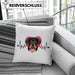 Rottweiler Besitzer Kissen mit Füllung 40x40 Geschenk Lustiger Spruch Geschenkidee Herzschlag Rottweiler (Grau) Grün Trendation