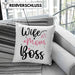 Wife Mom Boss Kissen mit Füllung 40x40 Geschenk Mutter Mama zum Muttertag Muttertagsgeschenk (Grau) Grau Trendation