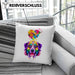Border Collie Herz Farbe Besitzer Kissen mit Füllung 40x40 Geschenk Lustiger Spruch Geschenkidee Border Collie Liebhaber (Grau) Grau Trendation