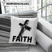 Faith Kissen mit Füllung 40x40 Geschenk Jesus Glauben Geschenkidee Kirche Ostern Christentum Häferl (Grau) Grau Trendation