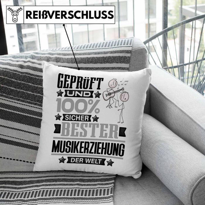 Musikerziehung Geschenk Lustiger Spruch für Musikerziehung Geschenkidee Bester Musikerziehung Der WeltKissen mit Füllung 40x40 (Grau) Rosa Trendation