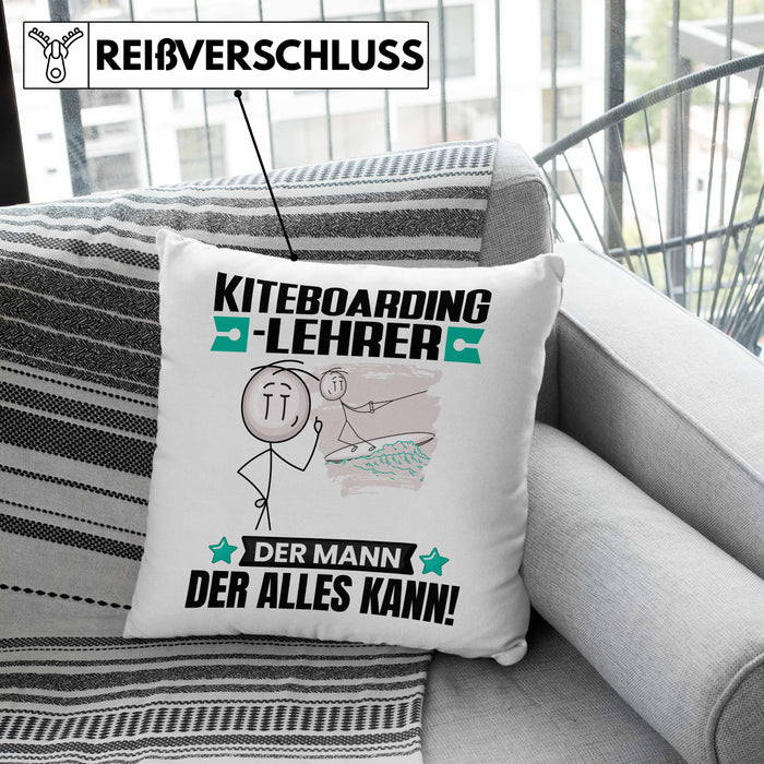 Kiteboarding-Lehrer Kissen mit Füllung 40x40 Geschenk für Kiteboarding-Lehrer Der Mann Der Alles Kann Geschenkidee zum Geburtstag (Grau) Grün Trendation
