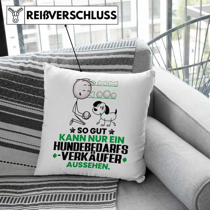 Hundebedarfsverkäufer Geschenk Kissen mit Füllung 40x40 So Gut Kann Nur Ein Hundebedarfsverkäufer Aussehen Geschenkidee (Grau) Blau Trendation
