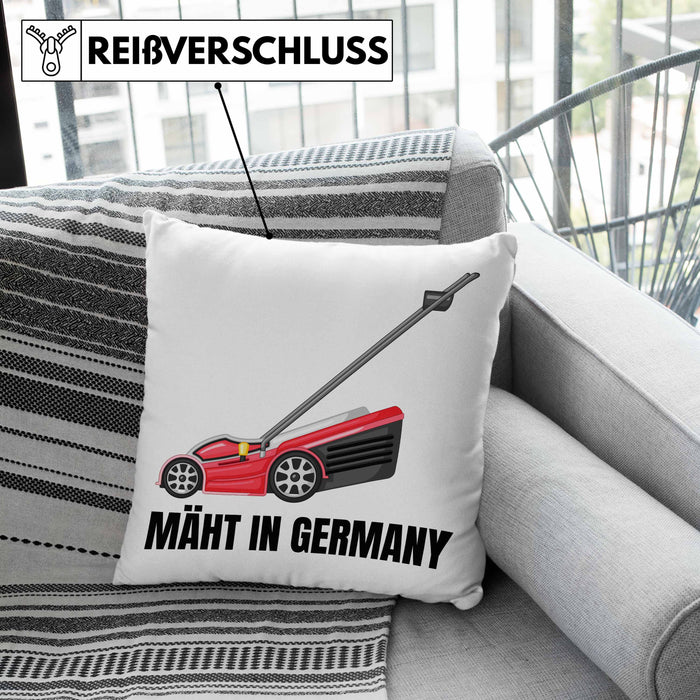 Mäht In Germany Kissen mit Füllung 40x40 Geschenk Gärtner für Hobbygärtner Geschenkidee Geburtstag (Grau) Grau Trendation