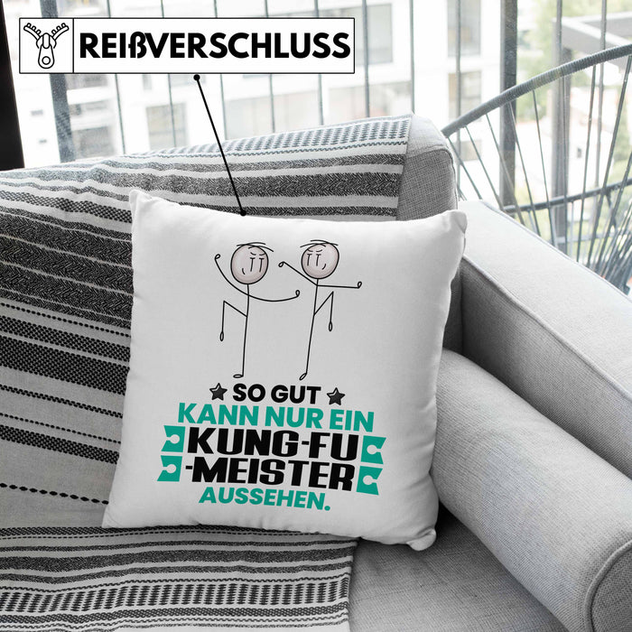 Kung-Fu-Meister Geschenk Kissen mit Füllung 40x40 So Gut Kann Nur Ein Kung-Fu-Meister Aussehen Geschenkidee (Grau) Grau Trendation