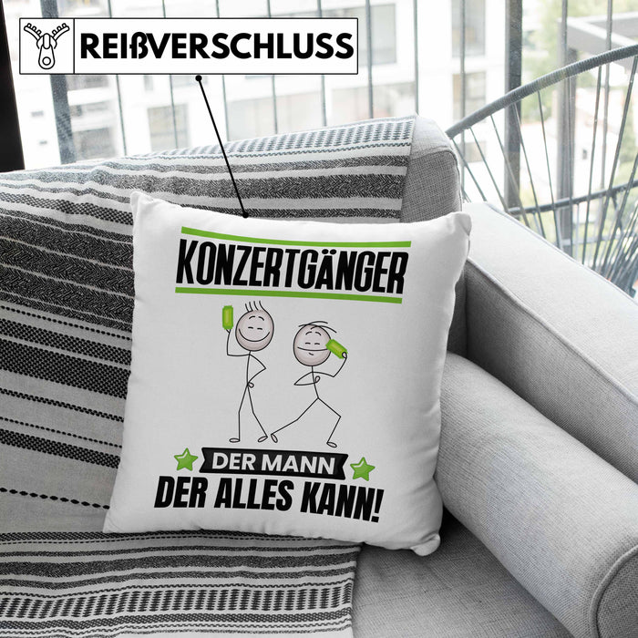 Konzertgänger Kissen mit Füllung 40x40 Geschenk für Konzertgänger Der Mann Der Alles Kann Geschenkidee zum Geburtstag (Grau) Grau Trendation