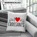 Kissen mit Füllung 40x40 "I Love Croissants" Lustiges Geschenk für Croissant-Liebhaber Frankreich (Grau) Blau Trendation