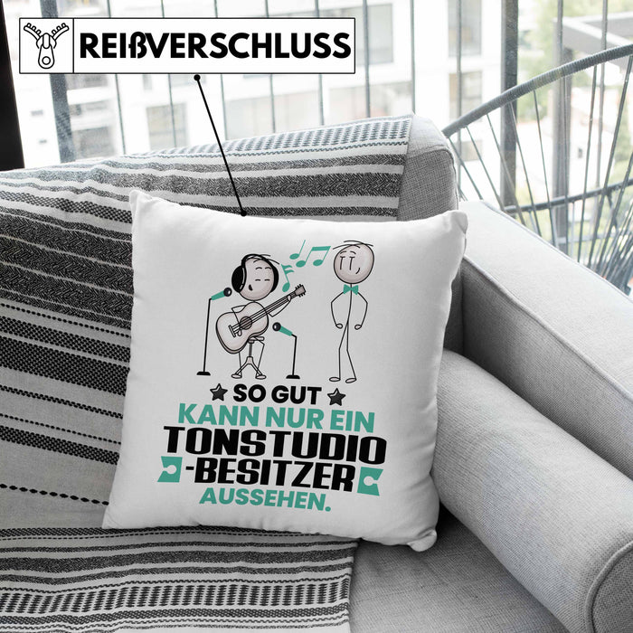 Tonstudio-Besitzer Geschenk Kissen mit Füllung 40x40 So Gut Kann Nur Ein Tonstudio-Besitzer Aussehen Geschenkidee (Grau) Grün Trendation