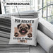 Mops Besitzer Kissen mit Füllung 40x40 Geschenk Lustiger Spruch Geschenkidee Mir Reichts Ich Geh Zu Meinem Mops (Grau) Rosa Trendation