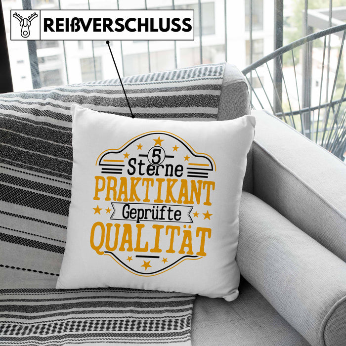 Praktikant Kissen mit Füllung 40x40 Geschenk Für Praktikanten Geschenkidee Geprüfte Qualität (Grau) Grau Trendation