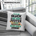 Hundebesitzer Kissen mit Füllung 40x40 Geschenk Glück Hat 4 Pfoten und Wedelnden Schwanz Geschenkidee Hunde Mama Frauchen Herrchen (Grau) Grün Trendation