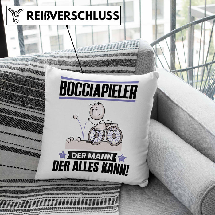 Bocciapieler Kissen mit Füllung 40x40 Geschenk für Bocciapieler Der Mann Der Alles Kann Geschenkidee zum Geburtstag (Grau) Rosa Trendation