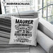 Lustige Kissen mit Füllung 40x40 für Maurer Geschenk Spruch Geschenkidee Maurer Beruf (Grau) Blau Trendation