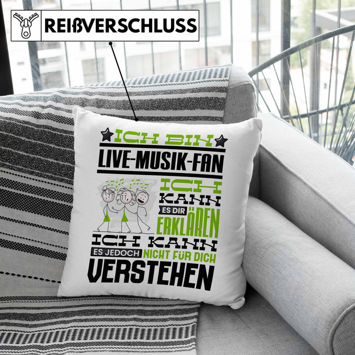 Live-Musik-Fan Geschenk Kissen mit Füllung 40x40 Lustige Geschenkdiee für einen Live-Musik-Fan Geburtstag Ich Bin Live-Musik-Fan Ich Kann Es Dir Erklären Aber Nicht Für Dich Verstehen (Grau) Grau Trendation